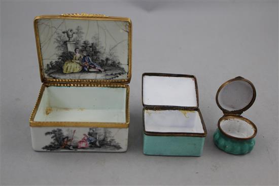 A late 18th century German enamel rectangular snuff box,